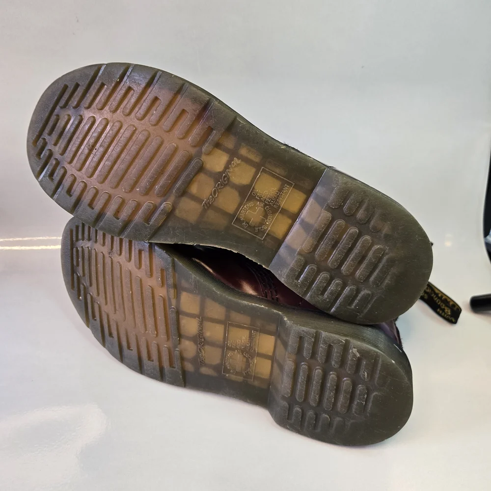 Dr. Martens Doc Martens Burgundy Leather 1460 Grunge Combat Boots 8 11821 - Picture 7 of 16